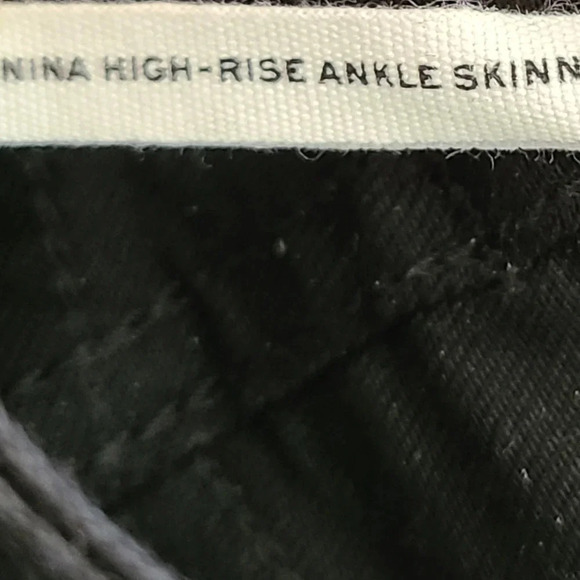 Rag & Bone Nina Black High-Rise Ankle Skinny Jeans 25 - Picture 5 of 8